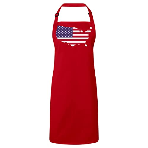 Tablier cuisine rouge États-Unis parfait pour réussir vos soirées barbecue et matchs de football