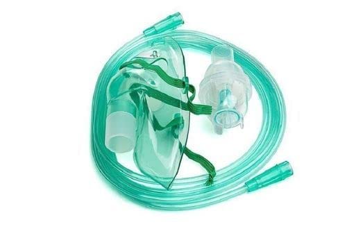 DEVBHOOMI MEDICAL & SURGICAL OXYGEN MASK MAN WOMAN ADULT SOFT PVC TRANSPARENT Pack Of 2