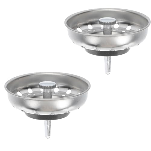 Zerodeko 2Pcs Kitchen Sink Drain Filter Covers Flat Head Stoppers Food Strainer Basin Hole Caps for Washing Sink Drainage for Waste Prevention