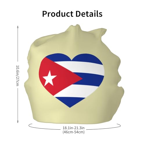 Love Cuban Flag Children Hip Hop Knitted Hat Kids Elastic Leisure Knit Cap Warm Sleep Beanies Black2