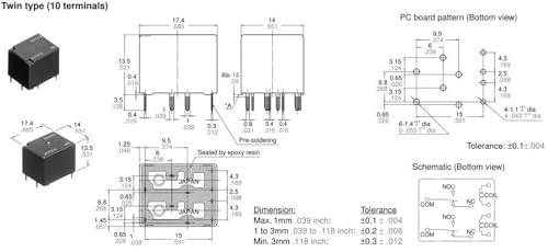 Relé ACT512 soluciona caídas de tensión interruptor 10 pines negro PCB 2