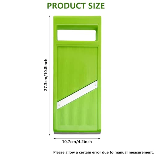 Mandoline Vegetable Slicer – Stainless Steel Food Slicer & Julienne Cutter, Handheld Potato & Onion Slicer, Cucumber Chopper, Kitchen Tools & Gadgets (Green) - Image 3