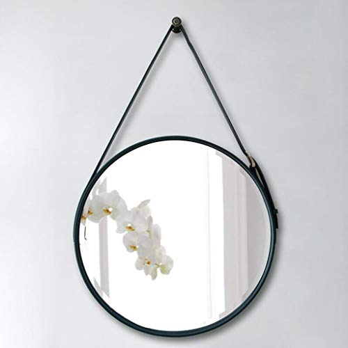 Omoons Hanging Wall Circle Mirror Decor Mirror With Adjustable Leather Strap For Bathroom Bedroom Living Room #TOP25