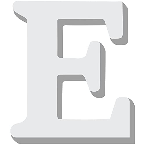 Tatuo Christmas Wooden Letters Large Wood Alphabets 5.9 Inch White DIY Capital Letter Decors for Home Wall Party Crafts Education Projects Making Supplies (Letter E)