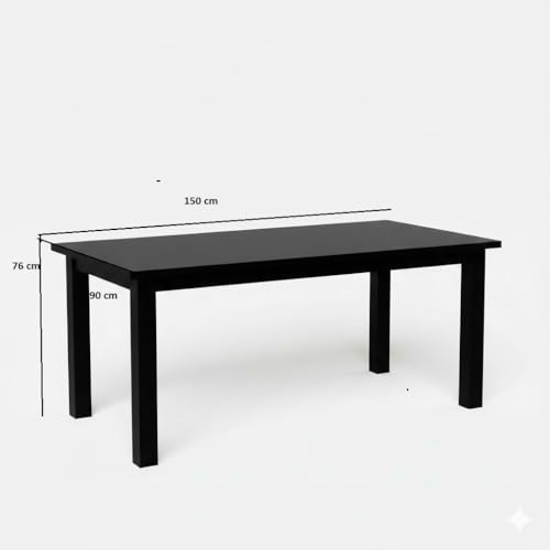 Image of Wooden Dining Table, Oak, Rectangular, Modern Style, 6 Seater, Assembly Required (Walnut, (6 seter) 1 Table) (150 cm x 90 cm x 76 cm)