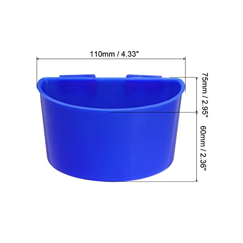 PATIKIL Mini Bird Feeder Cage Cups, 10 Pack Pigeon Water Bowl Large Feeding Sand Cup Hanging Container for Parrot Poultry Blue - Image 2