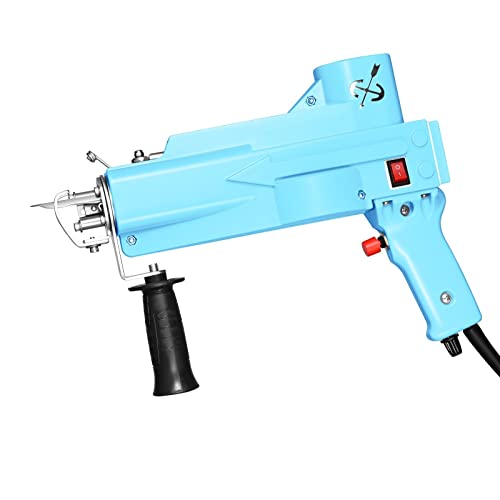 Tufting Gun 2 in 1 Upgrade Electric Tufting Gun Carpet Weaving Flocking Knitting Machine Cut/Loop Pile All Inclusive (Cyan)