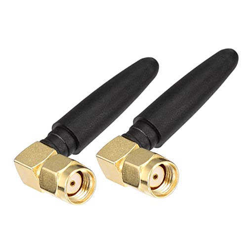 Eightwood Compact Wifi Antenna 2.4Ghz 5Ghz Dual Band Rp-Sma Bluetooth Antennae Right Angle (2-Pack) For Pc Computer Network Card Wireless Router Security Camera #TOP5