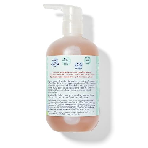 California Baby Calming Baby Shampoo + Baby Wash | 100% Plant-Based | Lavender Body Wash For Sensitive Skin | Hypoallergenic | 562 mL / 19 oz.