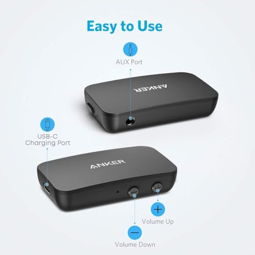 Anker Soundsync Bluetooth-ontvanger voor muziek met Bluetooth 5.0, batterijduur van 12 uur, voor in de auto en thuis, voor hoofdtelefoons en luidsprekers - Afbeelding 5