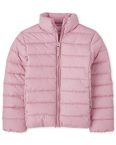 The Children's Place Girls' Medium Weight Puffer Jacket, Wind, Water-Resistant, Rose Quartz, XLarge (14)