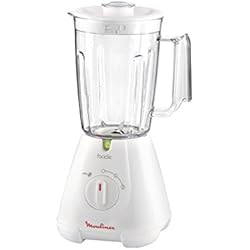 Batidora De Vaso Moulinex 400W Moulinex Faciclic - Batidora de vaso, 400 W, jarra plástico de 1.25 L, 2 velocidades, color blanco