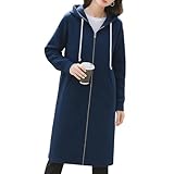 [Maison de TAO] メゾンドタオ パーカー ジップ オリジナル 前開き オリジナル シンプル 無地 裏起毛 フード 付き レディース (M, 紺)