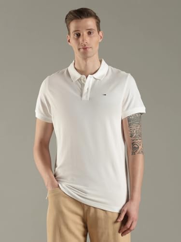 Image of Solid Slim Fit Cotton Polo T-Shirt