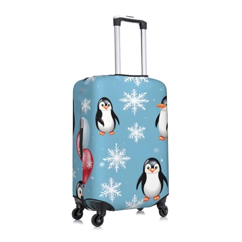 Penguin Balloon Snowflake Print Fashionable Suitcase Cover Personalized Luggage Protector for Travel and Business3