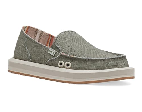 Image of Sanuk Womens Donna Soft Top Hemp Loafers | Womens Shoes | Slip On Shoes for Women | Women's Slip-on Loafers | Memory Foam Footbed