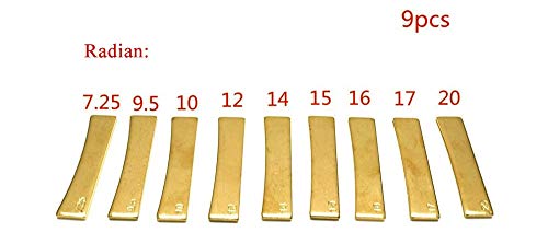 Jiayouy Luthier Tools Set Guitar Bass Fret Press Caul Fingerboard Pressing Tool + 9Pcs Brass Radian Fret Inserts With Hex Wrench - Silver #TOP1