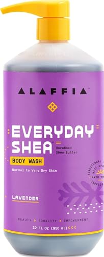 Image of Alaffia - EveryDay Shea Body Wash, Naturally Helps Moisturize and Cleanse without Stripping Natural Oils with Shea Butter, Neem, and Coconut Oil, Fair Trade, Lavender, 32 Fl Oz