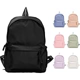 Fjquamitix Backpack for Girls Women High School Book Bag Cute Backpack for Men Teens, Lightweight Simple Middle School Back Pack Daypack (Black)