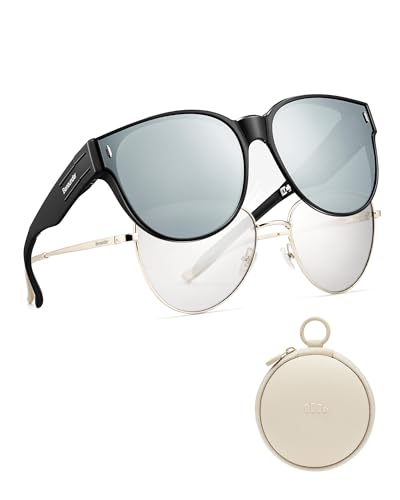 BENEUNDER Polarized Fit Over Sunglasses for Womens & Men, Lightweight Folding Sunglasses for Nearsightedness