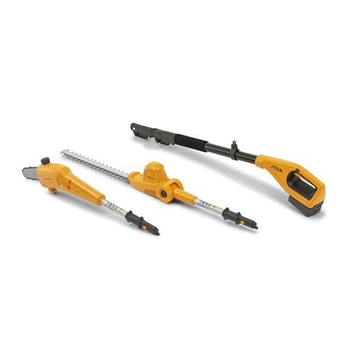 STIGA SMT 100e Kit Attrezzo Multifunzione A Batteria, 20 V, 4 Ah – Fino a 70 min Autonomia, Lama 45 cm – Tagliasiepi e Potatore 2 in 1 per siepi, cespugli e alberi