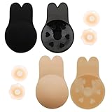 MAEXUS® Klebe Push Up Pads, 2 Stück Rückenfrei Trägerloser BH mit Nippelpads, Hasenohren BH Push up, Wiederverwendbarer Sticky Bra Selbstklebender BH für Abendkleider Tiefe Ausschnitte C-D, 11cm