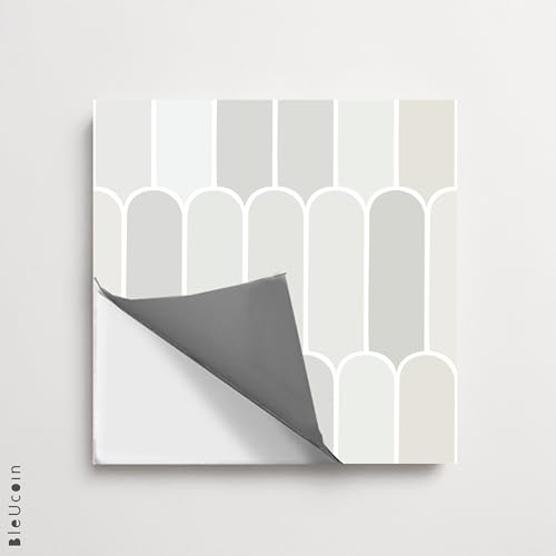 Image of Scala Bleucoin Peel and Stick Tile Stickers Vinyl Self-Adhesive Backsplash for Kitchen & Bathroom Easy DIY Home Decor Water-Resistant & Tile Decals Pack of 24 Pcs (Ash, 6 inch x 6 inch Inches)