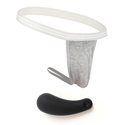 Anal Plug Men's Underwear Thong Gray N03