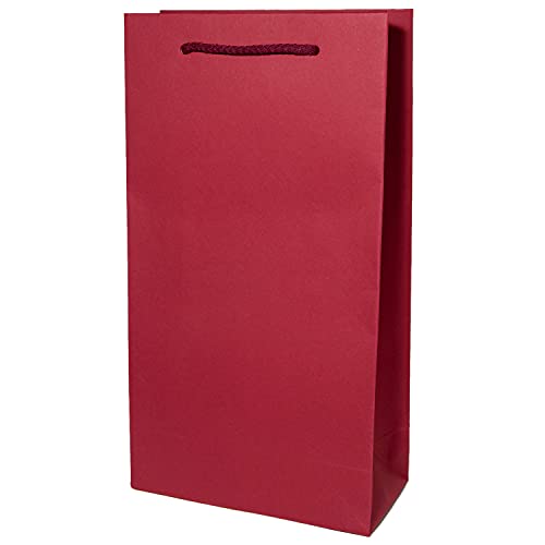 10 x PresentFill® Flaschentüten Flaschenverpackung Flaschentasche Tragetasche Geschenktasche Bordeaux für 2 Flaschen 100% Recycling Kraftpapier Cover
