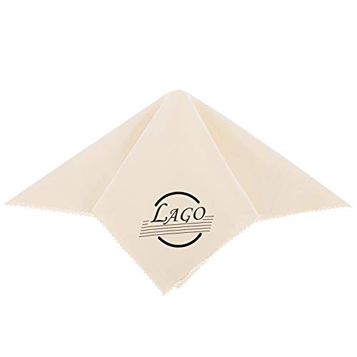 LAGO Universal Microfiber Guitar Cleaning Polishing Cloth Musical Instrument Cloth Violin Piano Clarinet Trumpt Cleaning Cloth 3pcs Big 12x12 Inch (Ivory) - Thumbnail 2