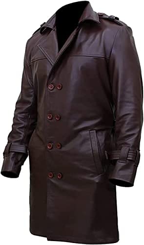 Watchmen Rorschach Jackie Coat | Earle Haley Watchmen Trench Brown Faux Leather Coat (3X-Large, 3x_l)