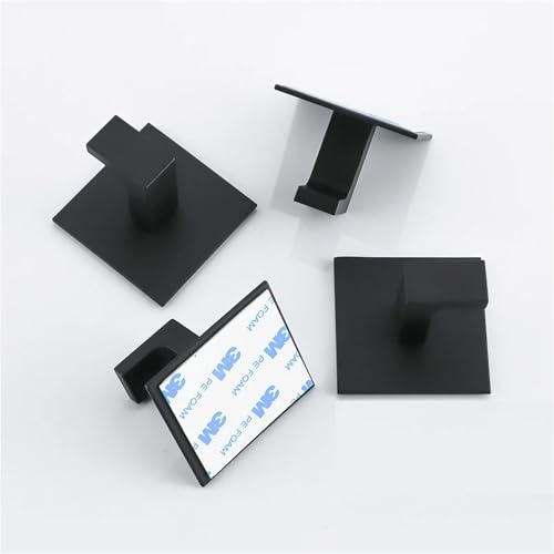 Lkq-�V�����[�t�b�N Adhesive Wall Hooks Mounted Door Cloth Keys Coat Bathroom Robe Hanger Kitchen Rack Shelf Bag Hook, �ݒu���ȒP(Black-6PCS)