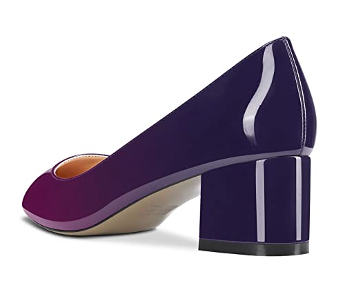 Aachcol Women Pumps Chunky Block Mid Heels Close Pointed Toe Slip-on Shoes Office Classic 2 Inches3