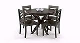 Krishna Wood Decor Sheesham Wood Dining Table 4 Seater | Wooden Dinning Room Furniture | 4 Chairs & Round Table | Warm Chestnut Finish