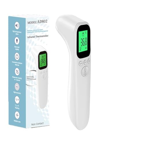 FONCBIEN Termómetro Infrarrojo sin Contacto, Termometro Digital Frente con Pantalla LCD, 32 Grupos de Datos, Conmutador °C/°F, Lectura Instantánea para bebés adultos