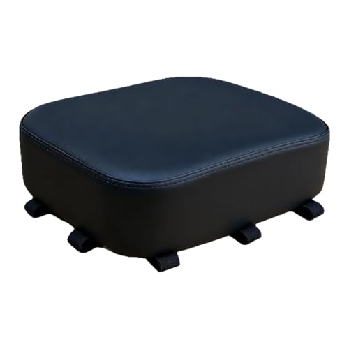 Qianly Cojín Manned para Bicicleta Asiento Trasero Confortable Elaborado en Esponja Y Latex con Superficie PU Impermeable Triple Correa Resistente Accesorio, Negro