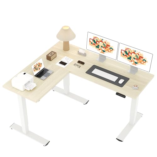 Image of SANODESK 63 inch Reversible L-Shaped Electric Standing Corner Computer Desk