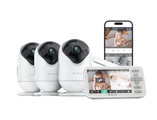 Dr.Care VistaView Lite Smart WiFi Baby Monitor - 4' 720P Split Screen & 1080P Camera App Control...