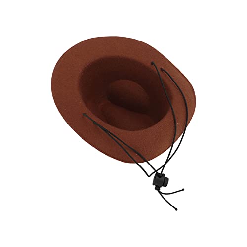 Sombrero Fedora para Perro Pequeño Ajustable Marrón miniatura 3