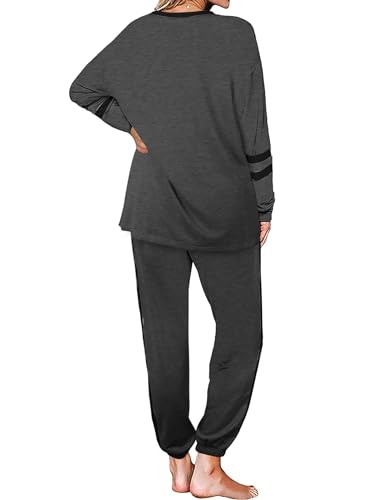 Image of Aloodor Sweatsuit for Women 2 Piece Outfits for Womens Crewneck Sweatshirts Pullover