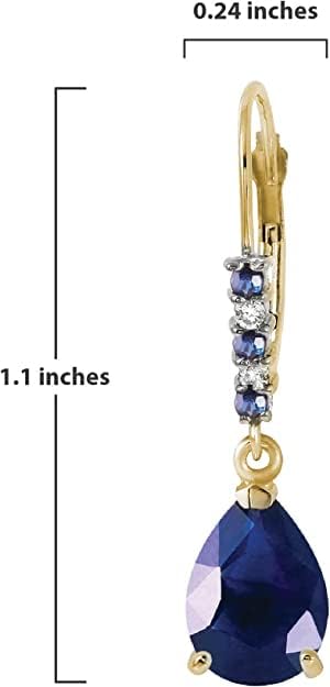 Galaxy Gold GG 14k Solid Gold Leverback Earrings with Natural Diamonds and Sapphires - Image 5