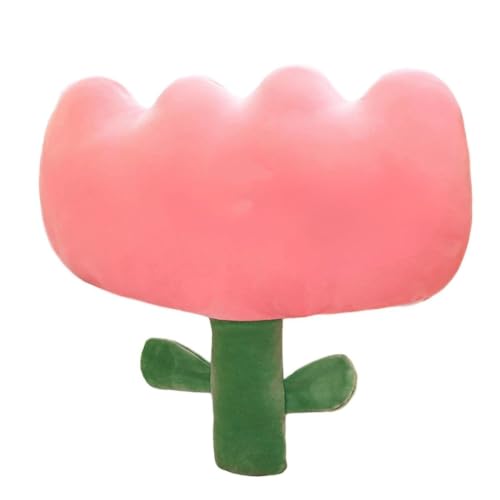 Image of Tickles Tulip Flower Soft Stuffed Plush Pillow Cushion for Kids Boys & Girls Birthday Gift Sofa Room Decor (Size: 30 cm Color: Pink & Green)