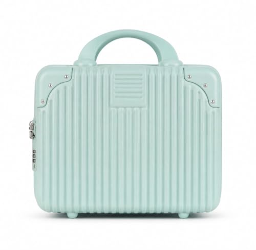 Image of Makeup Case Suitcase, Mini Bag, Mini Hard Shell Travel Luggage, Women Portable Water Proof Carrying Suitcase, Organizer Bag, Small Hard Shell Cosmetic Lugge Bag, Water Proof (C-Pista)