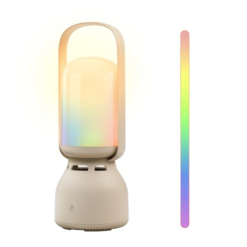 Camping Lantern with Bluetooth Speaker, Portable Rechargeable Outdoor Lantern, 11 Mode RGB Color Dimmable LED Night Light for Camping, Home, Party and Hiking
