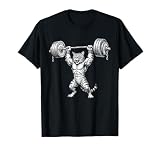 Powerlifting Cat Hand Funny Weightlifting Gym Workout T-Shirt