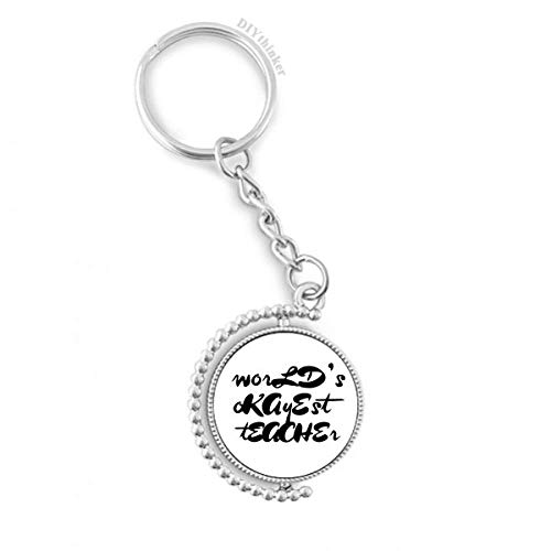Llavero giratorio para maestros accesorio de metal con cita motivacional para colgar