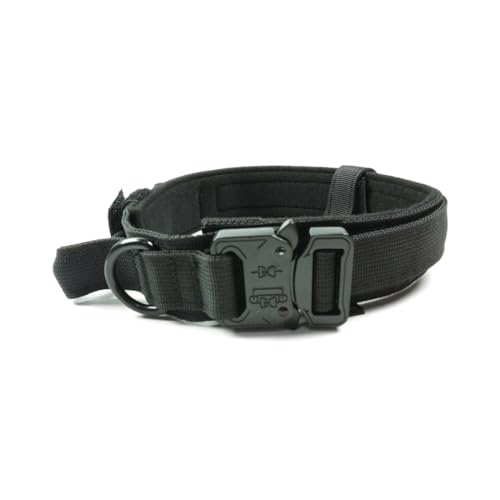 GXGM Collare per Cane Regolabile con Maniglia di Comando Collare Militare in Nylon con Fibbia in Metallo per Cani di Taglia Media e Grande Addestramento