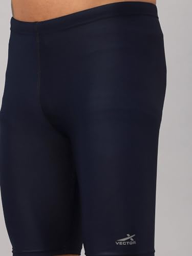 Image of Vector X Unisex Adults Compression Bottom Sports Shorts Body fit Ideal for Cycling,Swimming, Skating, Gym, Fitness (L) Navy