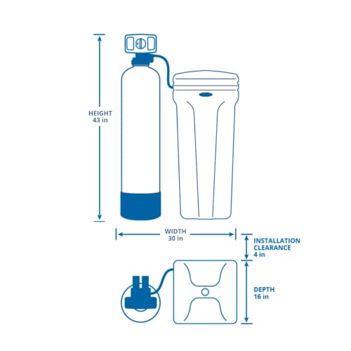 Aquasana SimplySoft® 40,000 Grain Water Softener - Whole House Hard Water Reduction - Base Tank & Cabinet System WH-SF40-BASE
