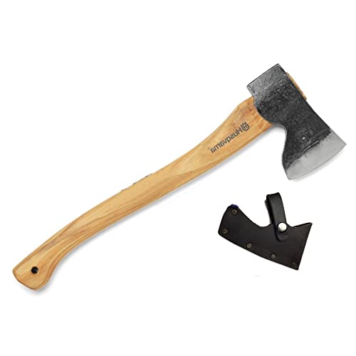 Husqvarna 596271201 20 in. Wooden Curved Carpenter Axe, Orange/Gray
